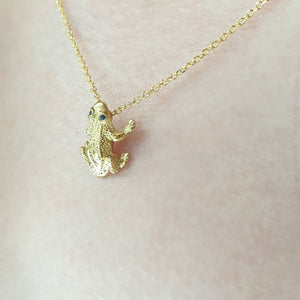 Gold frog necklace