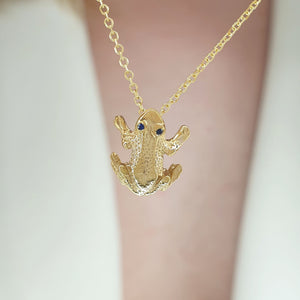 Gold frog necklace
