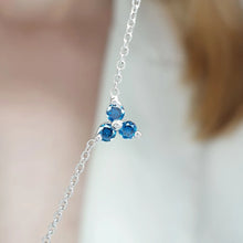 Load image into Gallery viewer, Minimalist blue diamond necklace
