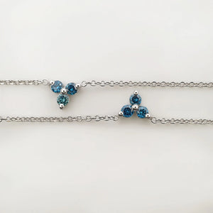 Minimalist blue diamond necklace