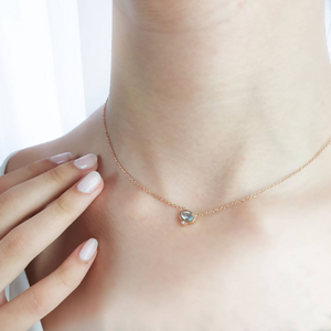 Gold Aquamarine Necklace