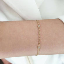 Load image into Gallery viewer, Gold Bracelet With 3 Brown Diamonds
