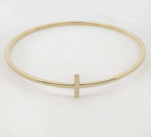 Load image into Gallery viewer, Solid Gold Cross Bangle
