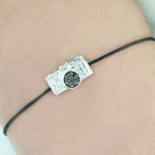 Load image into Gallery viewer, Camera Bracelet With Black and White Diamonds
