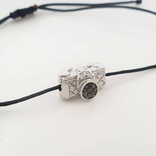 Load image into Gallery viewer, Camera Bracelet With Black and White Diamonds
