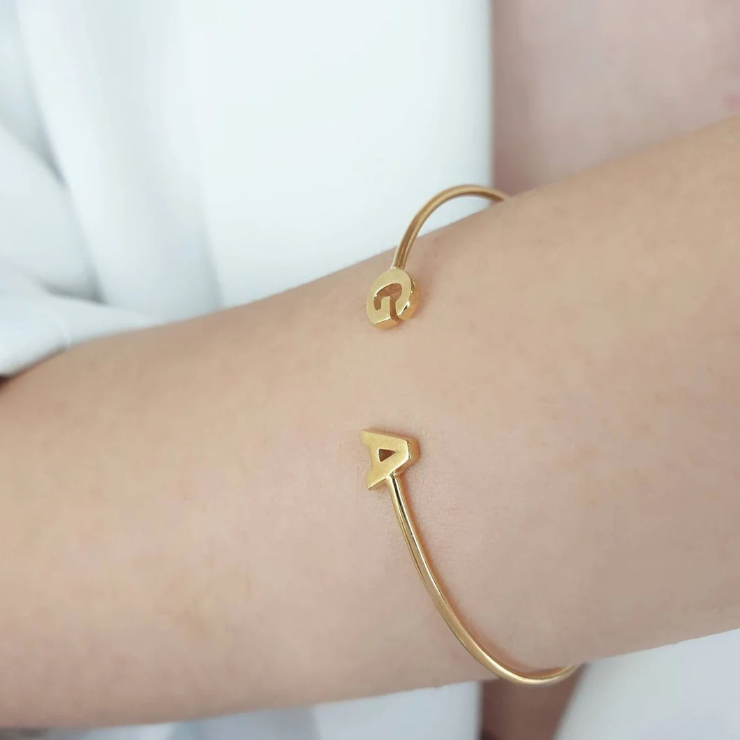 Initial Bangle 14k In Solid Gold