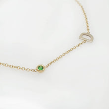 Load image into Gallery viewer, Emerald Bracelet With Letter D
