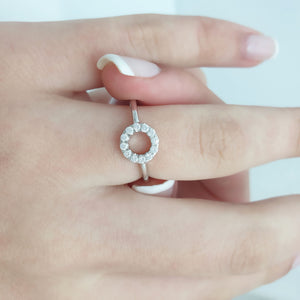 Diamond Open Circle Ring