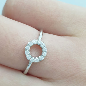 Diamond Open Circle Ring