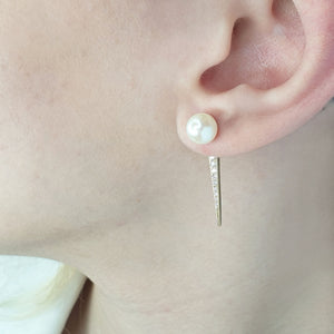 Diamond Earrings with saltwater pearls
