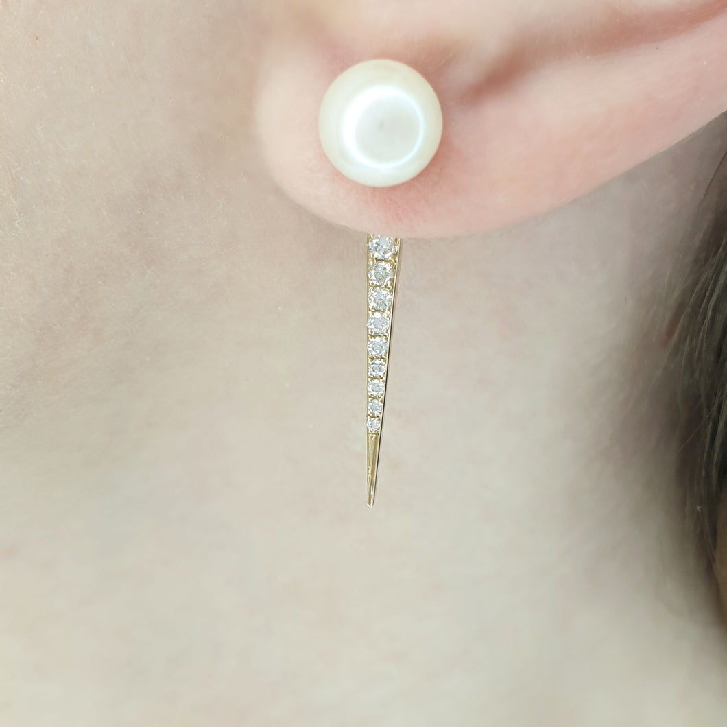 Diamond Earrings with saltwater pearls