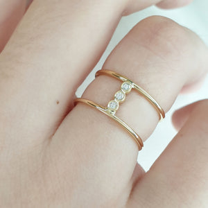Double diamond ring minimalist