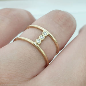 Double diamond ring minimalist