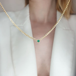 14k Gold chain emerald
