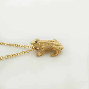 Gold frog necklace