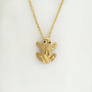 Gold frog necklace