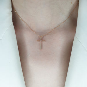 3 Diamonds cross necklace