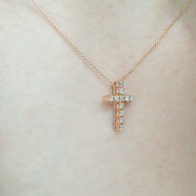 Load image into Gallery viewer, Rose gold cross necklace
