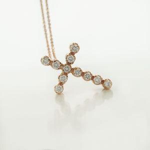 Rose gold cross necklace