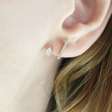 Load image into Gallery viewer, Diamond pear and bar earrings
