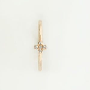 Rose Gold Cross Ring