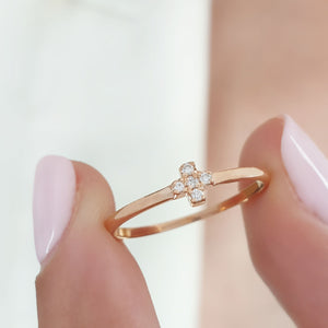 Rose Gold Cross Ring