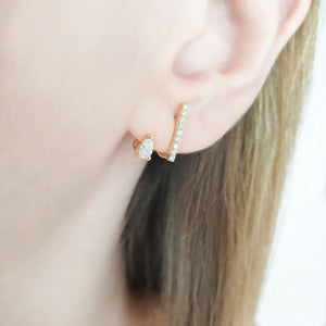 Diamond pear and bar earrings