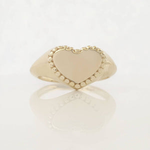 Custom gold heart ring