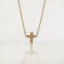 Load image into Gallery viewer, Small Diamond Cross Necklace
