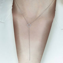 Load image into Gallery viewer, Square Necklace With Diamonds
