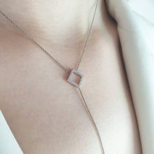 Load image into Gallery viewer, Square Necklace With Diamonds
