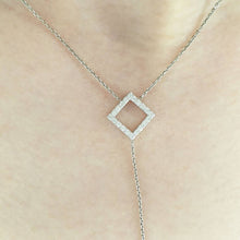 Load image into Gallery viewer, Square Necklace With Diamonds
