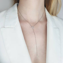 Load image into Gallery viewer, Square Necklace With Diamonds
