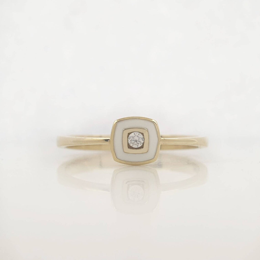 Minimalist square diamond ring