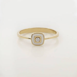 Minimalist square diamond ring