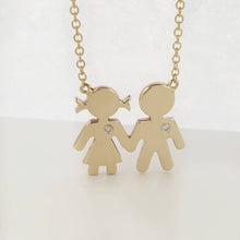 Load image into Gallery viewer, Gold Diamond Family Necklace
