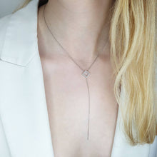 Load image into Gallery viewer, Square Necklace With Diamonds
