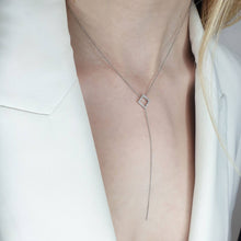 Load image into Gallery viewer, Square Necklace With Diamonds
