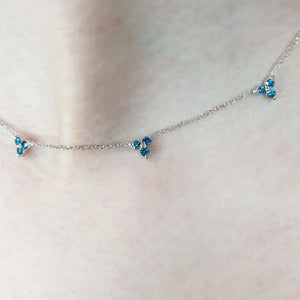 Minimalist blue diamond necklace