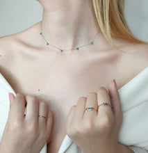 Load image into Gallery viewer, Minimalist blue diamond necklace
