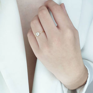 Minimalist square diamond ring