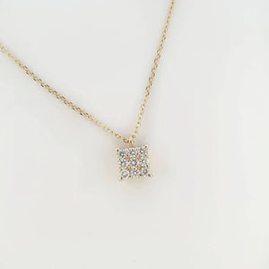 Necklace With Diamonds In A Square