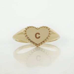 Custom gold heart ring