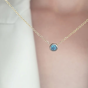 Blue Diamond Solitaire Necklace