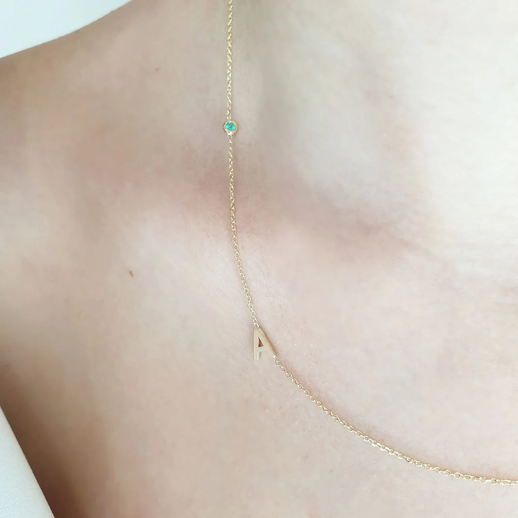 Initial Emerald Necklace