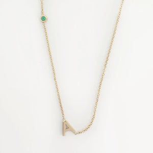 Initial Emerald Necklace