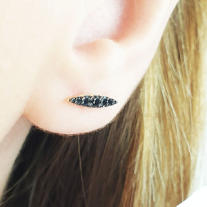 Marquise Black Diamond Earrings