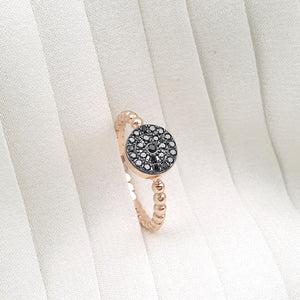 Black diamond ring in solid gold