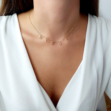 Load image into Gallery viewer, Custom Initials or name in necklace in solid gold
