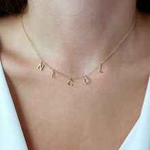 Load image into Gallery viewer, Custom Initials or name in necklace in solid gold
